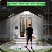 Greentech Güneş Enerjili Hareket Sensörlü, 146 Boncukled Aydınlatma / GT-SL17 