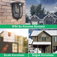 Greentech Güneş Enerjili Hareket Sensörlü, Cob Led Duvar Aplik / GT-SL18 