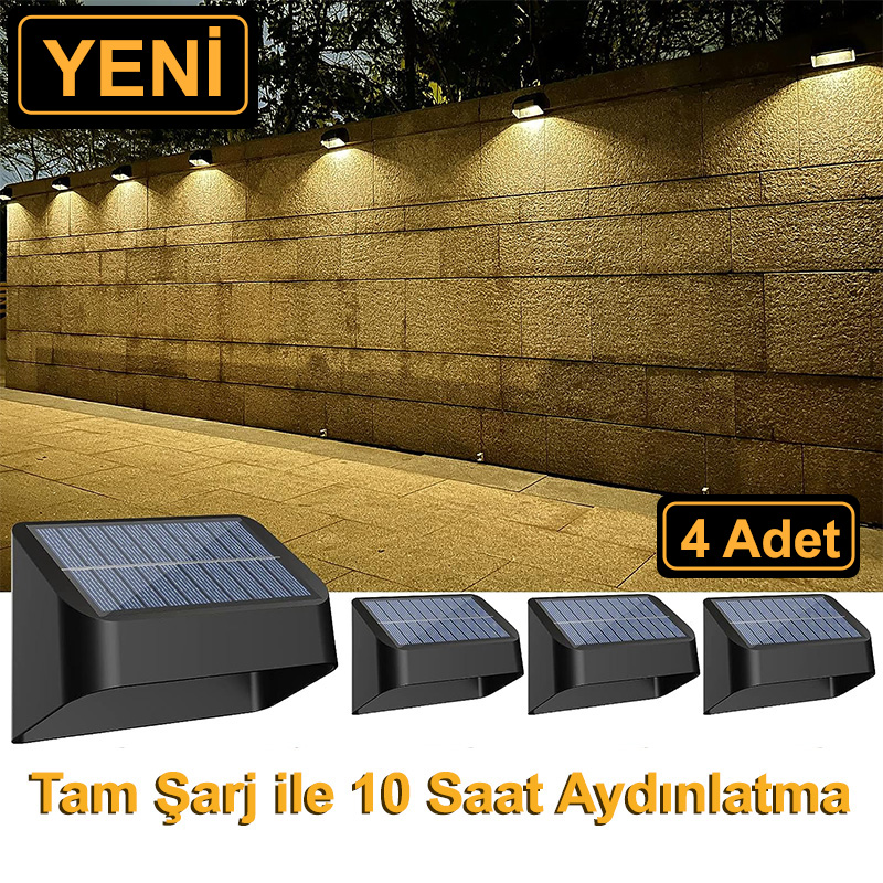 GREENTECH GT-SL16 GÜNEŞ ENERJİLİ 8 RENK GEÇİŞLİ DUVAR AYDINLATMA (4 ADET)