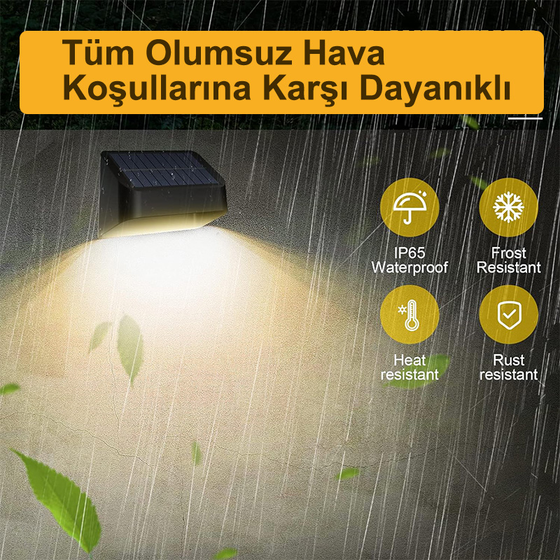 GREENTECH GT-SL16 GÜNEŞ ENERJİLİ 8 RENK GEÇİŞLİ DUVAR AYDINLATMA (4 ADET)